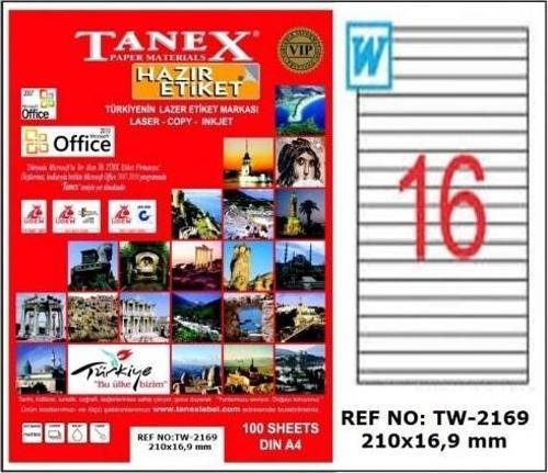 Etiket Tw-2169 A4 100 sayfa  210X16.9