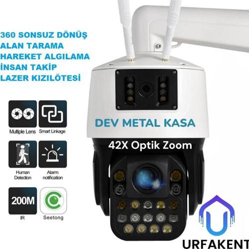 Çift Kameralı 42X Optik Zoom Dev Metal Kasa Wıfı Kamera
