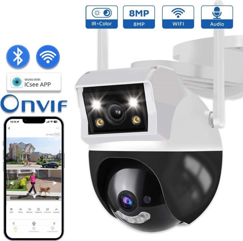 Wifi Ptz Kamera 4Mp Çift Ekran 3.6Mm 6Mm Ip Kamera Dış Mekan