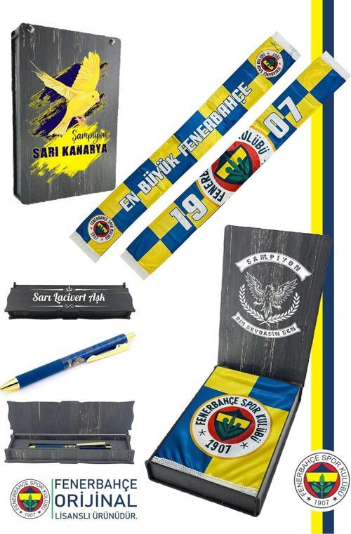 Orijinal Lisanslı En Büyük Fenerbahçe Şal Atkı ve Hybrit Tükenmez Kalem Set K