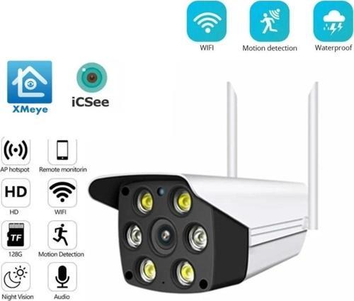 Icsee Xmeye Yazılımlı 1080P Wifi Akıllı Kamera Led Aydınlatmalı Hafıza Kartı Dahildir Hediyelidir