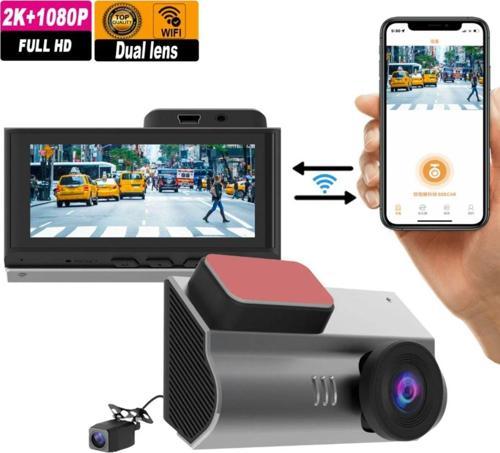 Dahili Wifi Ekranlı 2K Araç Kamerası(Hafıza Kartı Dahildir)Çarpışma Sensörlü