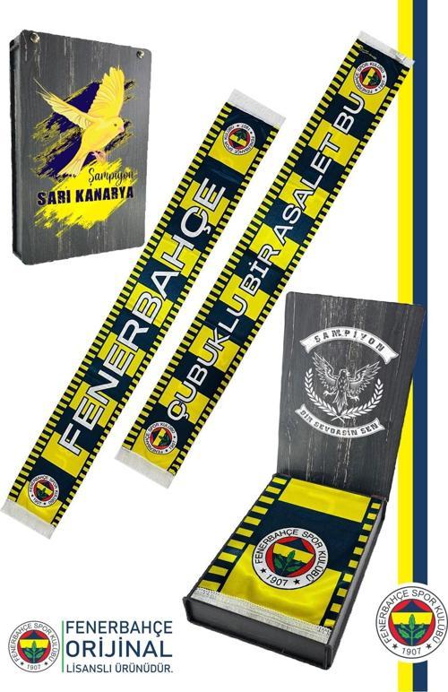Orijinal Lisanslı Çubuklu Bir Asalet Şal Atkı Kanarya Baskılı Ahşap Kutulu