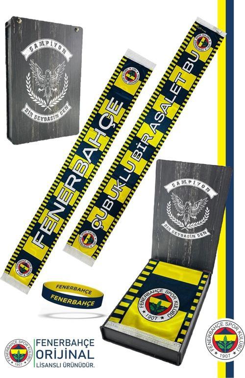 Orijinal Lisanslı Çubuklu Bir Asalet Şal Atkı ve Bileklik Set Kanarya Baskılı