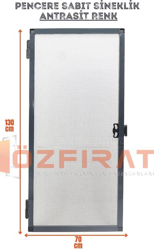 Menteşeli Pencere Sinekliği Antrasit (En: 0-70 Cm. Boy: 0-130 Cm) İstenilen Ölçüde.