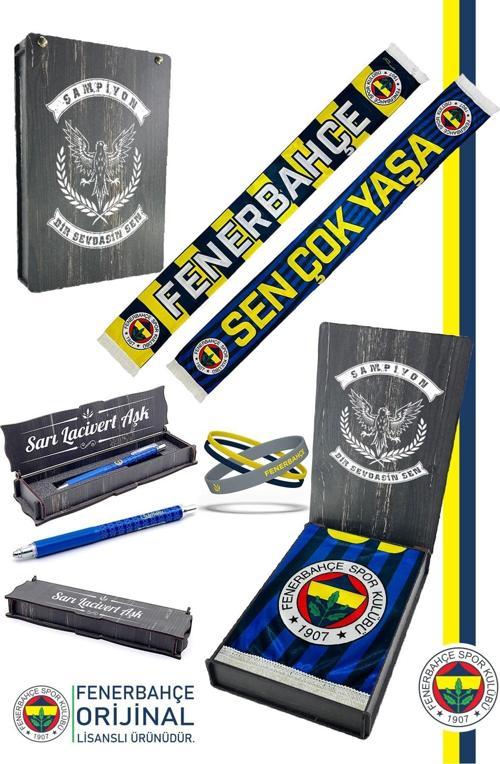 Orijinal Lisanslı Sen Çok Yaşa Saten Şal Atkı + Uçlu Kalem + Bileklik Set Hed