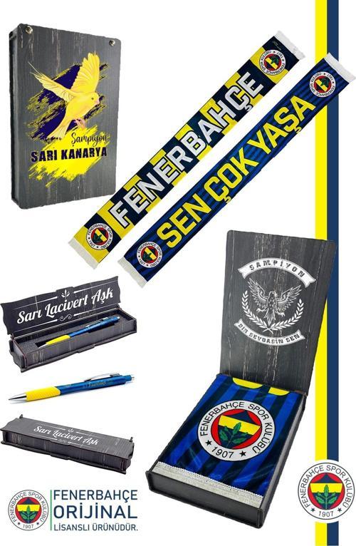 Orijinal Lisanslı Sen Çok Yaşa Saten Şal Atkı + Uçlu Kalem Set Hediyelik Ahşa