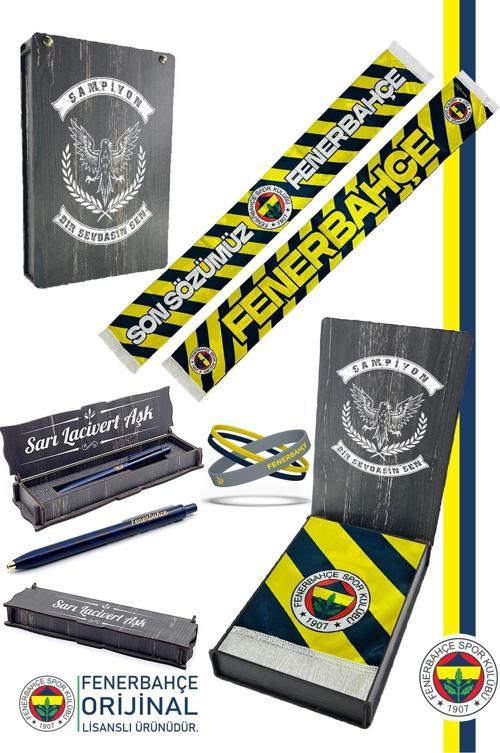 Orijinal Lisanslı Son Sözümüz Fenerbahçe Saten Şal Atkı + Uçlu Kalem + Bilekl
