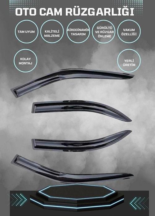 Hyundai Accent Milenium 1999-2005 Mügen Cam Rüzgarlığı 4lü Takım