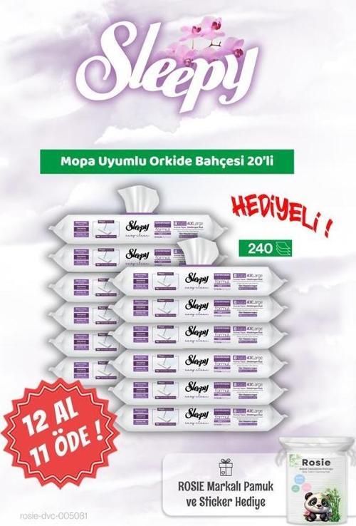 12 AL 11 ÖDE Orkide Bahçesi Sleepy Mopa Uyumlu 20'li ve Rosie Bebek pamuğu