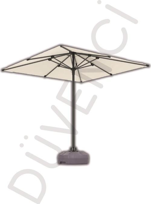 Alubrella Güneş Şemsiyesi Kare, 210 CM, Krem Rengi Su Geçirmez Kumaş