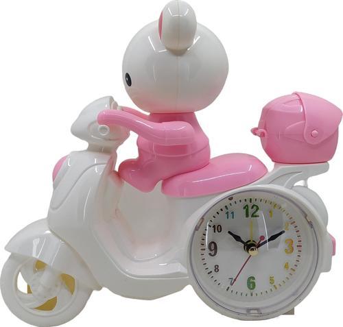 Motorcycle Motor Model Alarmlı Masa Saati Pembe MH3010P
