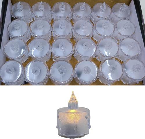 4cm Şeffaf Led Mum 3 Pilli On-Off Düğmeli 24lü Kutu