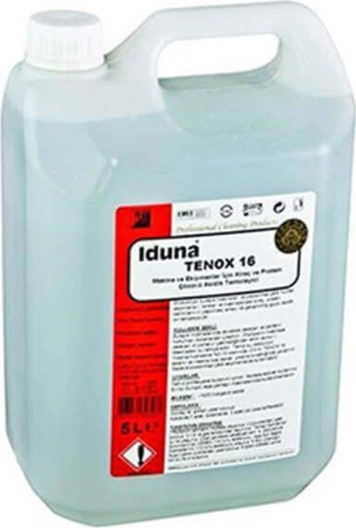 Tenox 16 Asidik Temizleyici - Bulaşık Makinesi için Kireç ve Protein Çözücü - 5 Litre