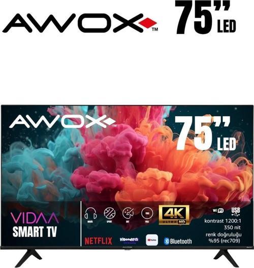 B227500 75" 190 Ekran Uydu Alıcılı 4K Ultra HD Smart VİDAA LED TV