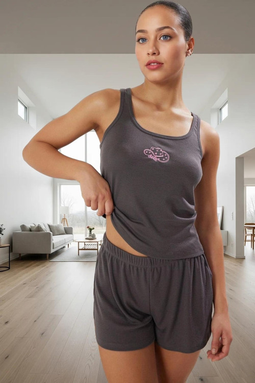 Kadın Örme Pijama Takımı Regular Kalıp Rahat Ev Giyim Seti Uzun Ömürlü Özenle Seçilmiş