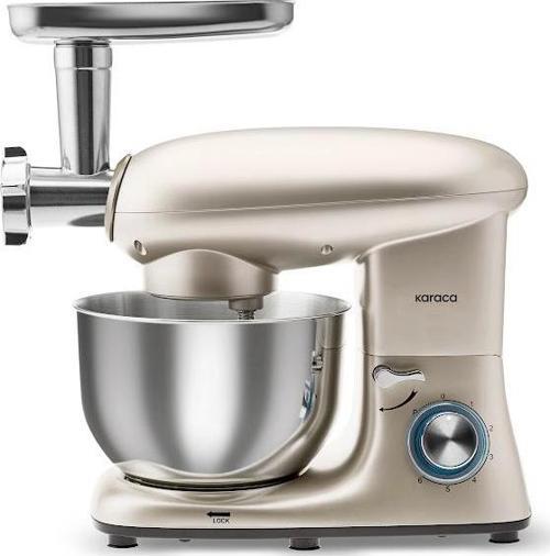 Multichef Kıyma Çekme /Sucuk-Sosis/İçli Köfte Aparatlı Hamur Yoğurma Makinesi Glossy Cream 1900W 5,5L