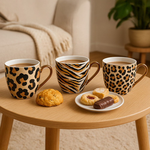 Leopar Desenli 3'lü Kupa 200 ML