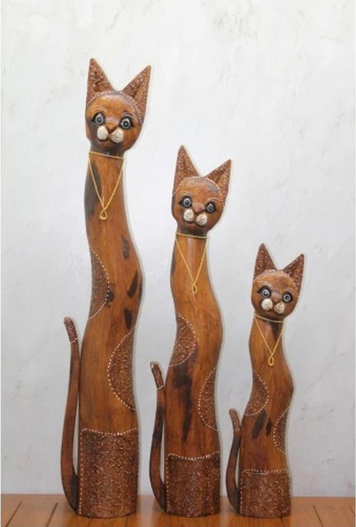 Ahşap 3'Lü Kedi Seti 1 Metre Model 1