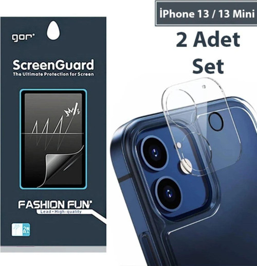 Gor İphone 13 /13 Mini Best Full Tempered Cam Kamera Koruyucu 2Adet Set-(5775) - Gms1342-1041