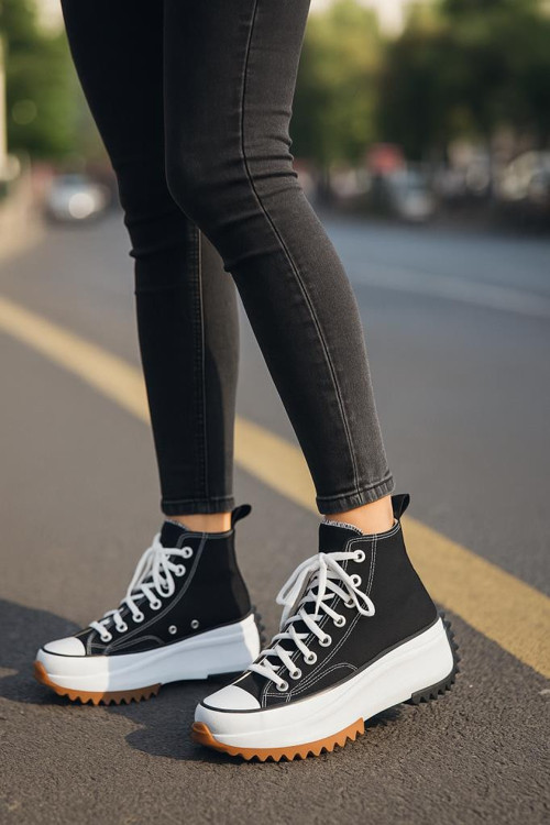 Kadın Genç Kız Çocuk Run Star Canvas Sneaker Spor Ayakkabı