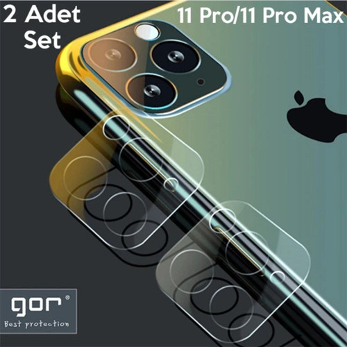 Gor İphone 11 Pro/ 11 Pro Max Uyumlu Tempered Kamera Koruma Cam 2Adet Set-(5775) - Gms3018-3679