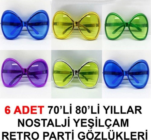 Yeşilçam Retro Parti Gözlükleri 6 Adet