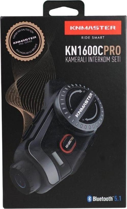 KN1600C PRO KAMERALI MOTOSİKLET BLUETOOTH INTERCOM KULAKLIK SETİ