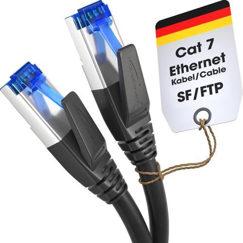 - Cat 7 Ethernet Kablosu, kırılmaya dayanıklı - 30m - 10 Gbit Ağ Kablosu, 0,25-30m arasında mevcut (Yüksek hızlı ağlar için yama kablosu, PC, Anahtar/Yönlendirici/Modem, RJ45, siyah)