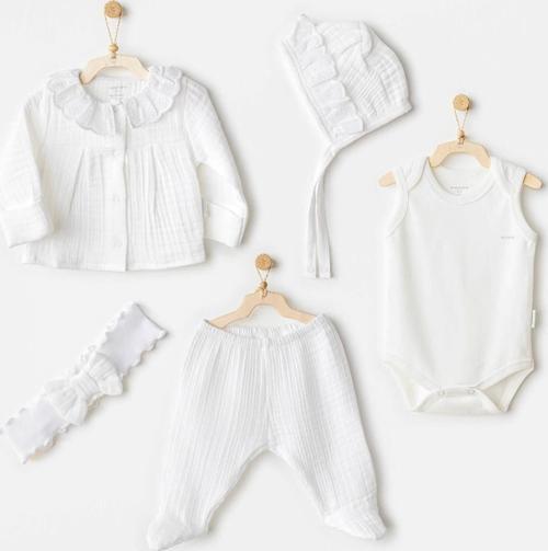 Nessiworld Andywawa AC25840 Natural Gift Müslin 5'Li Hastane Çıkışı White