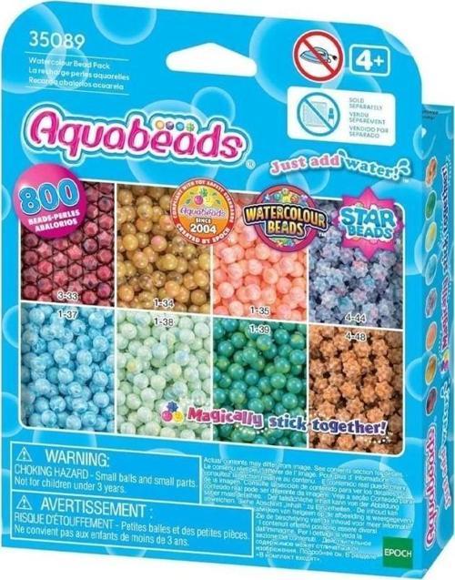 Nessiworld 35089 AquaBeads Suluboya Renkleri Yedek Boncuk Pakedi- 800 parça +4 yaş