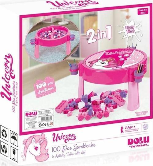 2572 UNICORN 100 PCS BLOKLU AKTIVITE MASASI MONTAJ