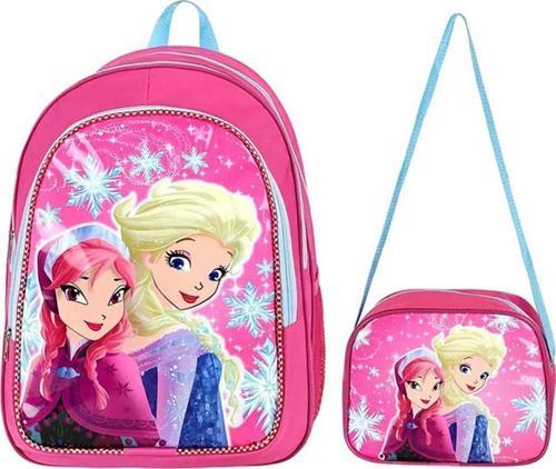 Baskılı 3 Bölmeli Ilkokul Sırt Çantası + Beslenme Çantası 