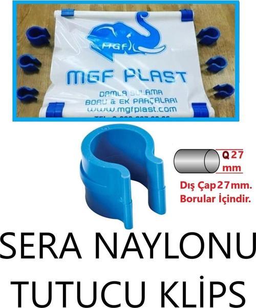 Mgf 27mm. Boru Için 50 Adet Naylon Örtü Tutucu Sera Klipsi Mandal Tutturucu Klips Plastik Aparatı