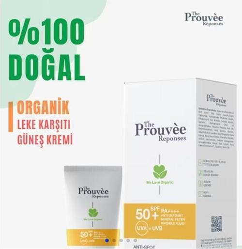 The Prouvée Réponses %100 Doğal Leke Karşıtı Yüz Güneş Kremi  40 ml