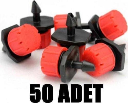 Küçük Meme 50 Ad. - Damla Sulama Ayarlı Damlatıcı Parçası Aparatı Damlama Borusu Hortumu