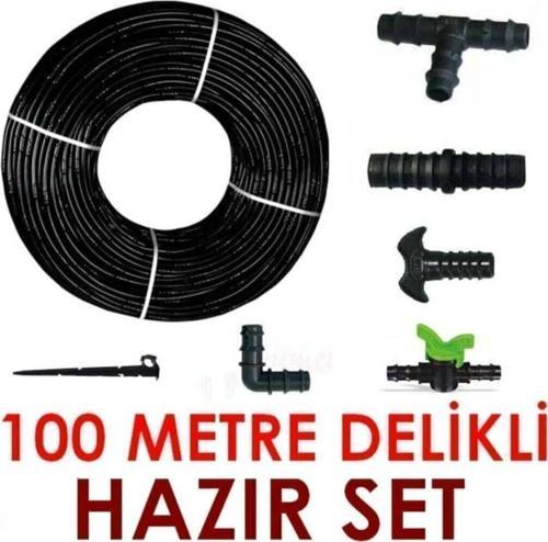 100 Metre Kendinden Delikli Damla Sulama Sistemi Ek Parçaları Damlama Borusu