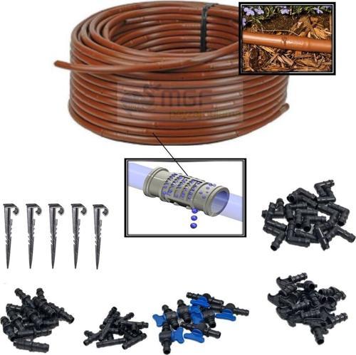 Mgf 16mm. Kahverengi 100mt. 20 Cm. Hazır Delikli Damlatıcılı Damla Sulama Borusu Hortum Sulama Seti