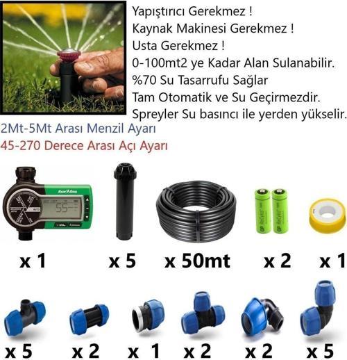 Otomatik Çim Sulama Fiskiye Sprey Seti Rvanset