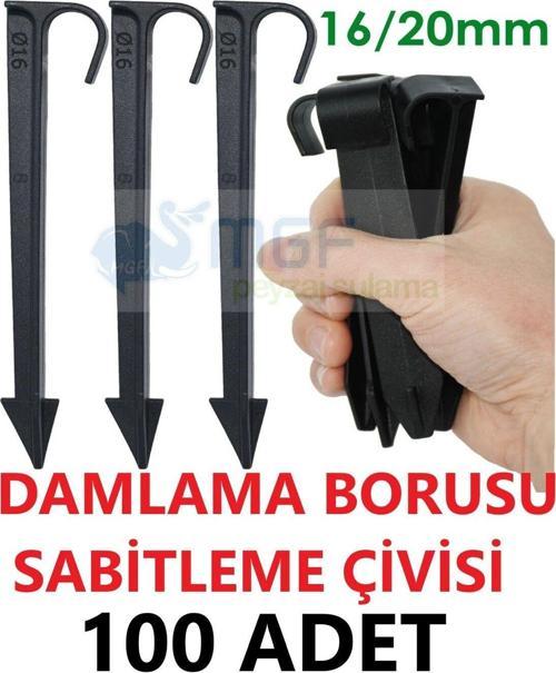Mgf 16mm. 100 Ad. X Boru Sabitleme Kazığı (15cm) Damla Sulama - Damlama Borusu Hortumu Çivi Kazık