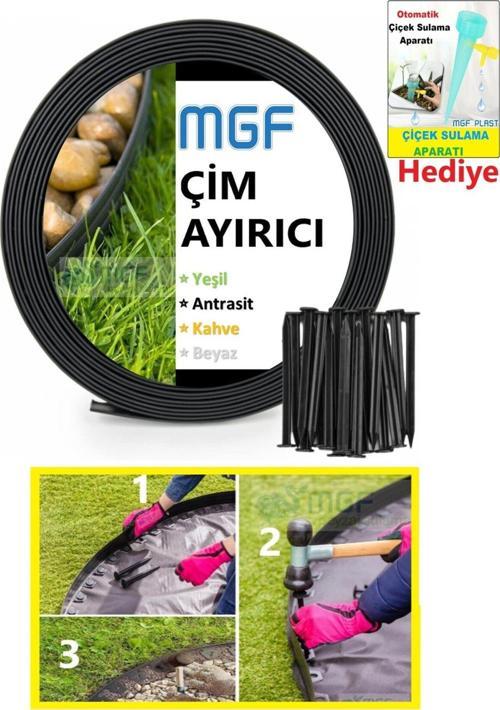 Mgf Çim Ayırıcı 25 Mt Siyah Çim Sınırlayıcı Taş Toprak Ayıracı Çim Taş Toprak Bariyeri