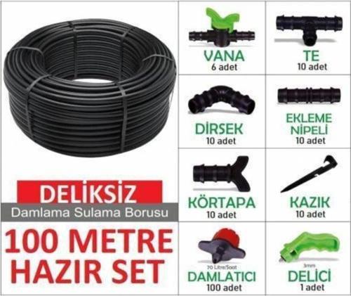 Damlama Sulama Hortum Seti 100mt Deliksiz