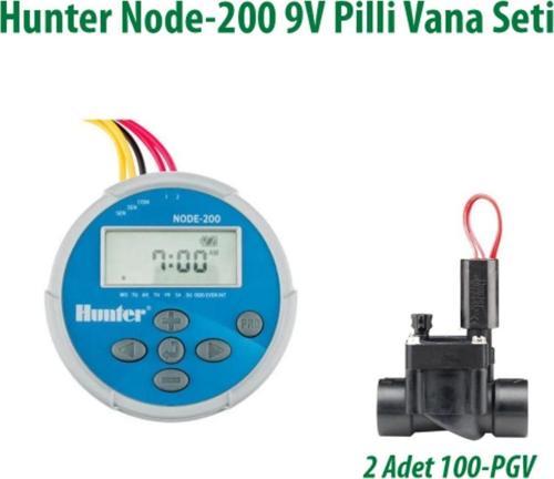 NODE-200 1 İstasyonlu Pilli Kontrol Ünitesi 9V. Ve 2 Adet 100PGV Vana Seti