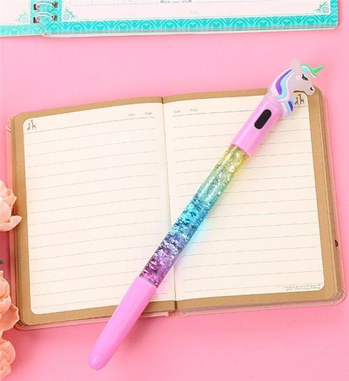Unicorn Temalı Işıklı Sulu Pullu Kalem