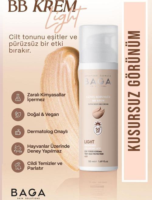50+spf BB Krem Light Leke Oluşumunu Önlemeye Yardımcı Olur, Aydınlık Ve Canlılık Sağlar