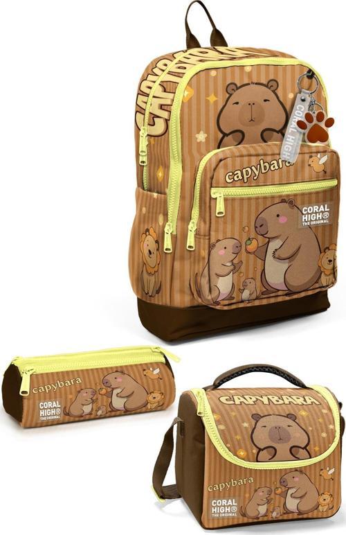 Kids Kapibara Desenli 3’lü Okul Çanta Seti SET0123783