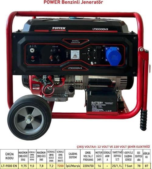 Lt9000 En 9,75 Kva Benzinli Jeneratör Ipli Marşlı
