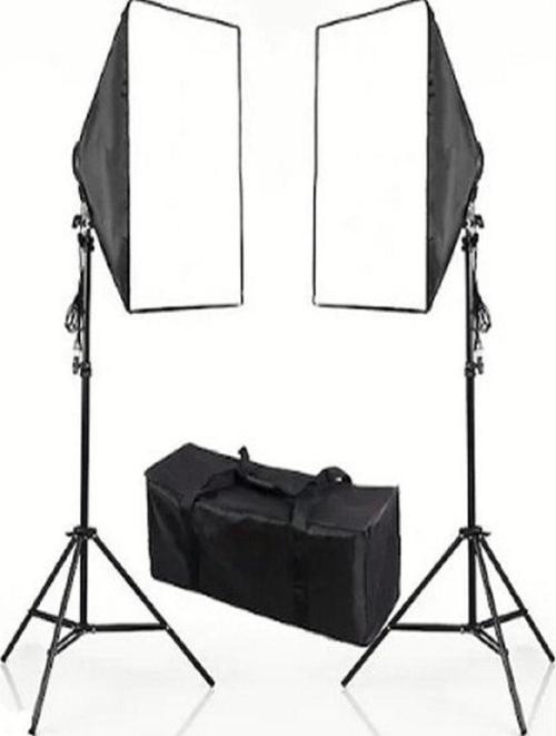 İkili Sürekli Işık Seti Softbox 50x70 Tek Duy Ampul Hariç