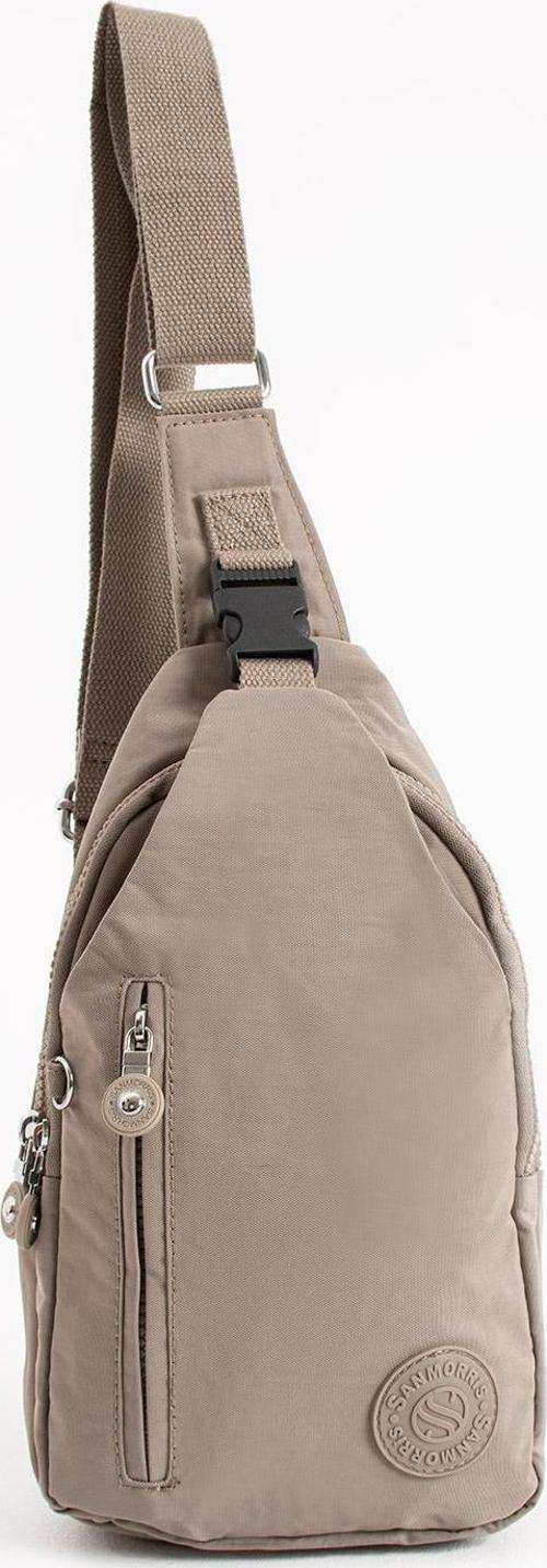 Kadın Krinkıl Kumaş Suya Dayanıklı Çapraz Askılı Vizon Renk Body Bag