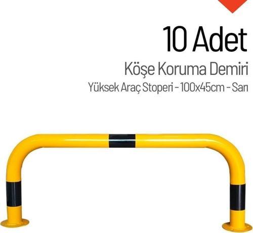 10'lu Köşe Koruma Demiri Seti - Yüksek Araç Stoperi 100x45cm